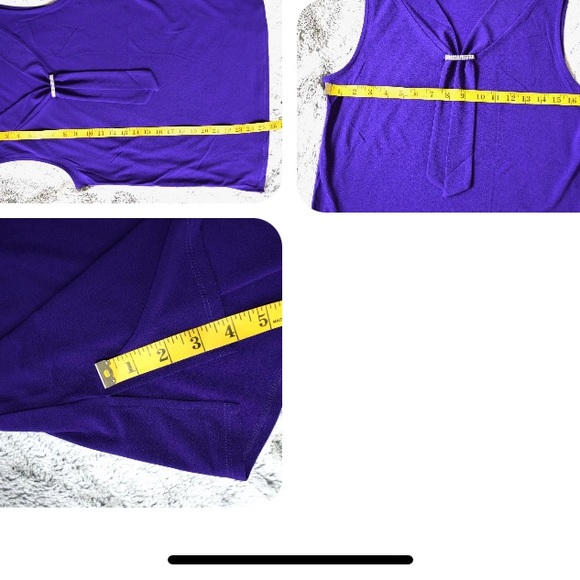 NEW w/TAG 89th & Madison Purple VNeck Stretch Pullover Rhinestones detail Top ,S - Picture 6 of 6